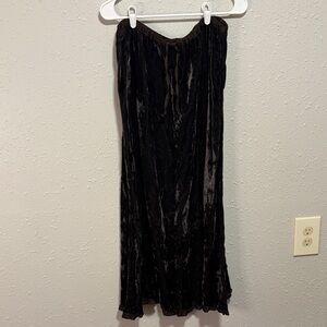 J. Jill Medium Petite Soft Black Velvet Rayon Maxi Skirt